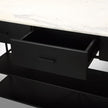 Mercana Amika White Marble Top Black Metal Base Kitchen Island