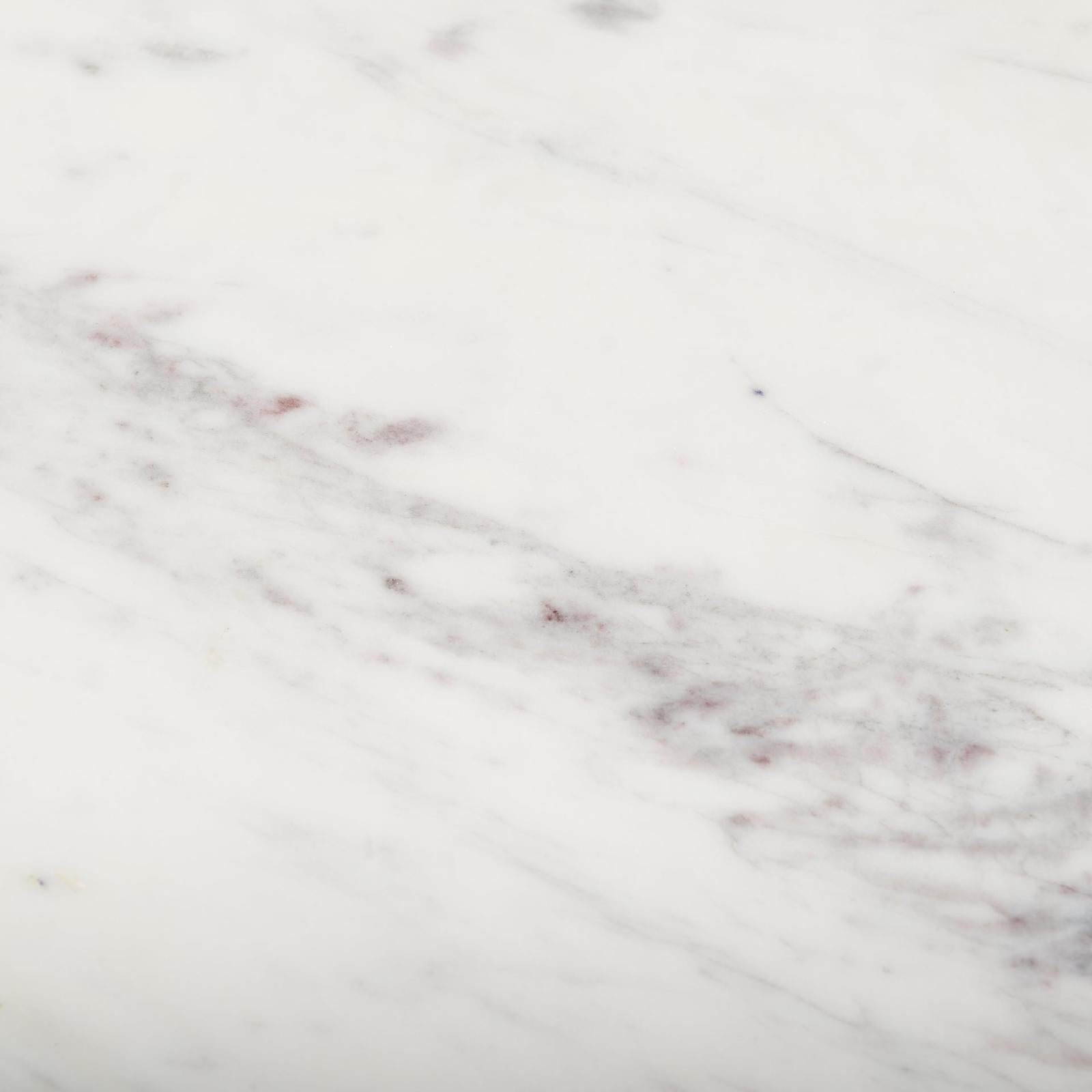 Mercana Amika White Marble Top Black Metal Base Kitchen Island