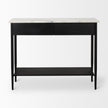 Mercana Amika White Marble Top Black Metal Base Console Table