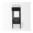 Mercana Amika White Marble Top Black Metal Base Console Table