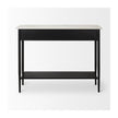 Mercana Amika White Marble Top Black Metal Base Console Table