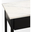 Mercana Amika White Marble Top Black Metal Base Console Table