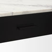 Mercana Amika White Marble Top Black Metal Base Console Table