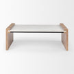 Mercana Athens Light Brown Wood and White Marble Coffee Table Clearance