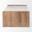 Mercana Athens Light Brown Wood and White Marble Coffee Table Clearance