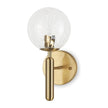 Mercana Britton Gold Metal w/ Clear Glass Globe 1-Light Wall Sconce Clearance