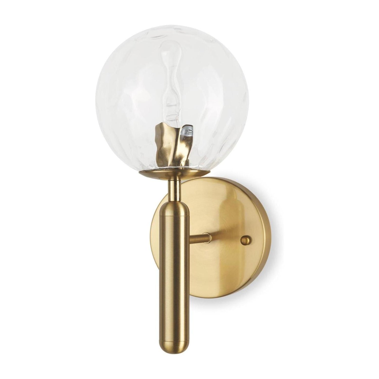 Mercana Britton Gold Metal w/ Clear Glass Globe 1-Light Wall Sconce Clearance