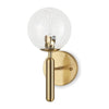 Mercana Britton Gold Metal w/ Clear Glass Globe 1-Light Wall Sconce Clearance