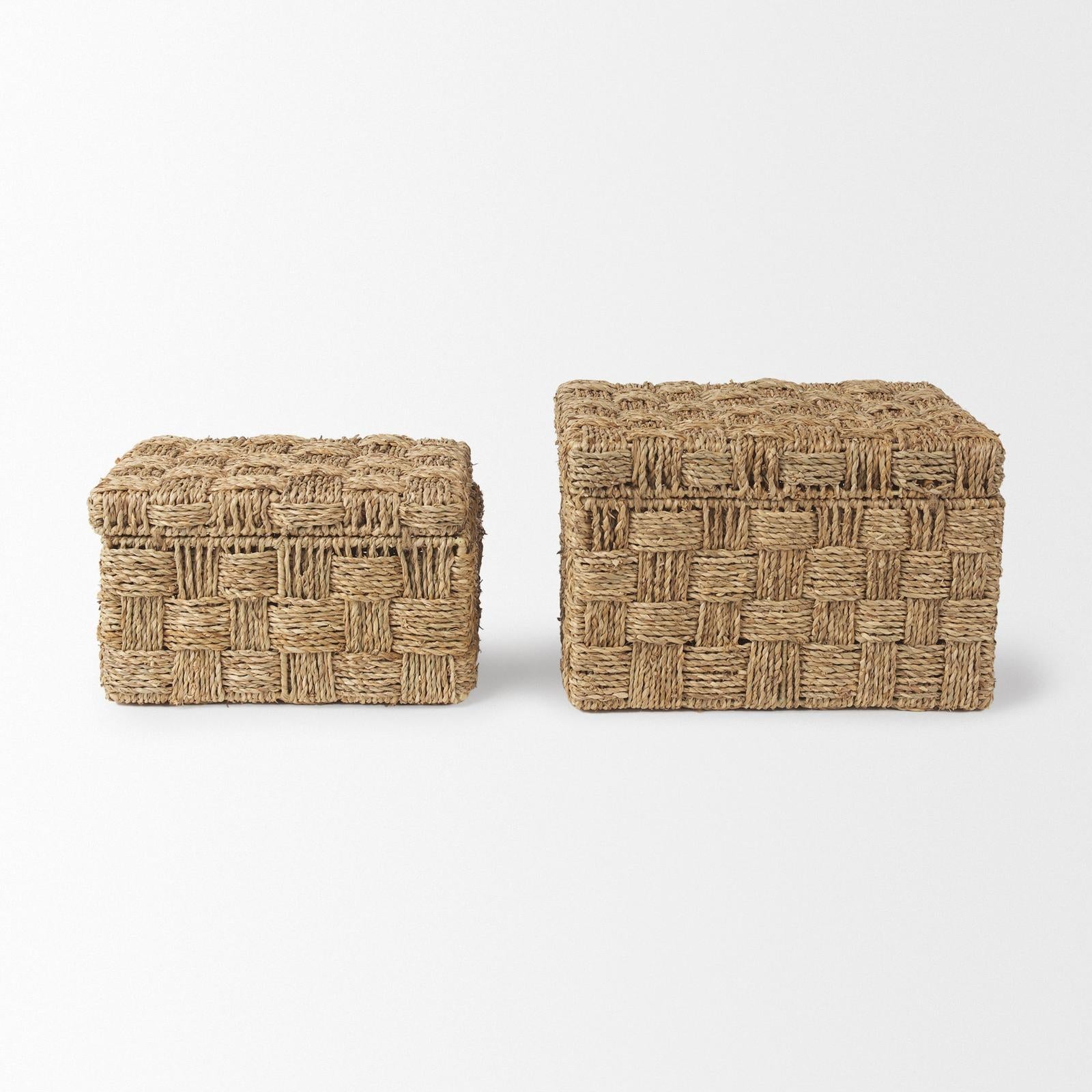 Mercana Hanalei Seagrass Boxes with Lids- Set of 2