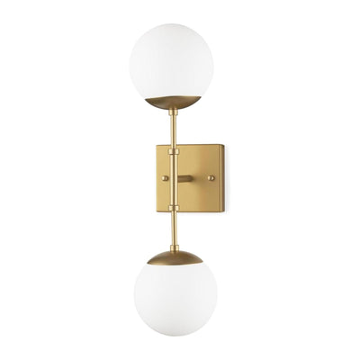 Mercana Edie Metal w/ Frosted Glass Globes 2-Light Wall Sconce Clearance