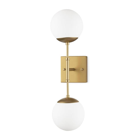 Mercana Edie Metal w/ Frosted Glass Globes 2-Light Wall Sconce Clearance