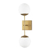 Mercana Edie Metal w/ Frosted Glass Globes 2-Light Wall Sconce Clearance