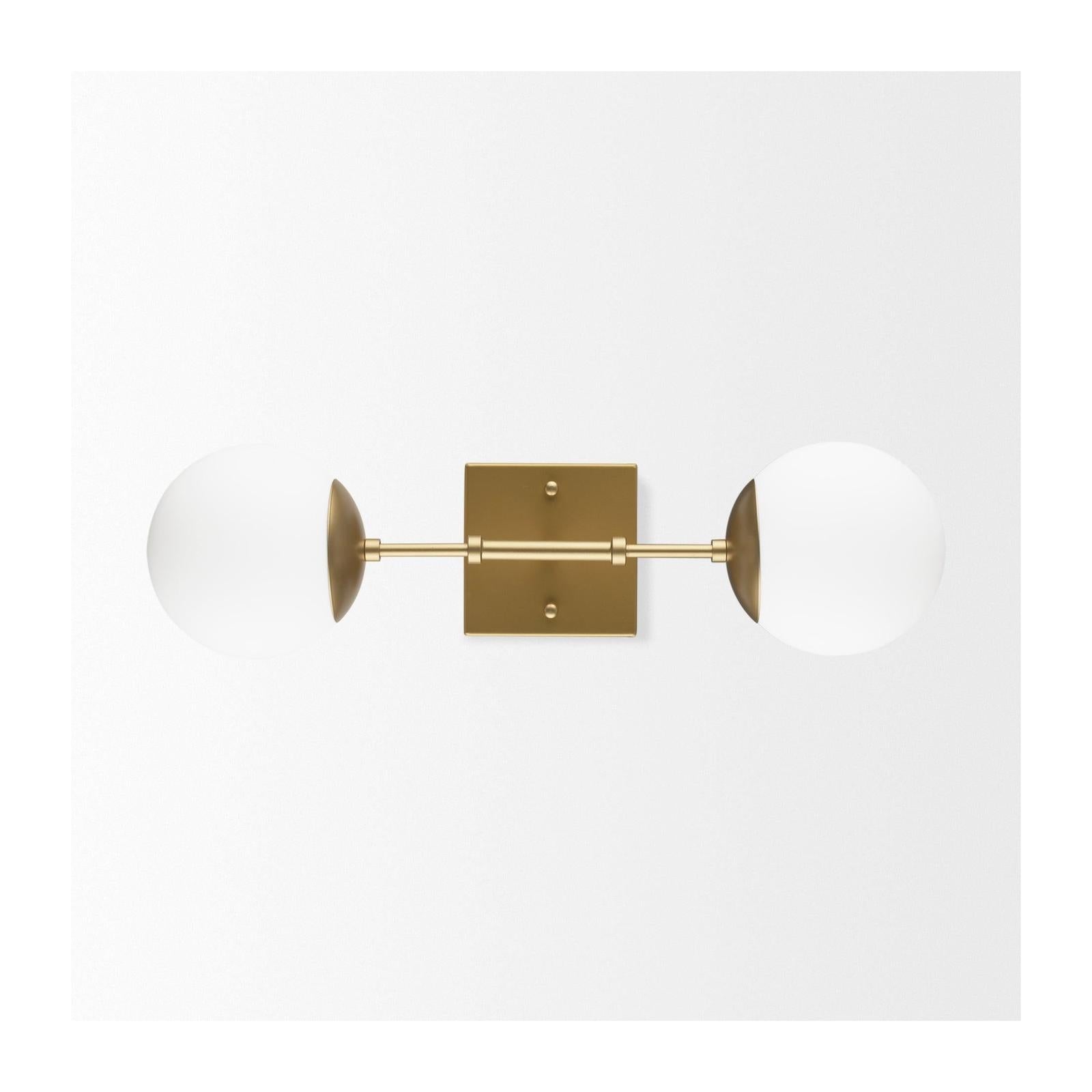 Mercana Edie Metal w/ Frosted Glass Globes 2-Light Wall Sconce Clearance