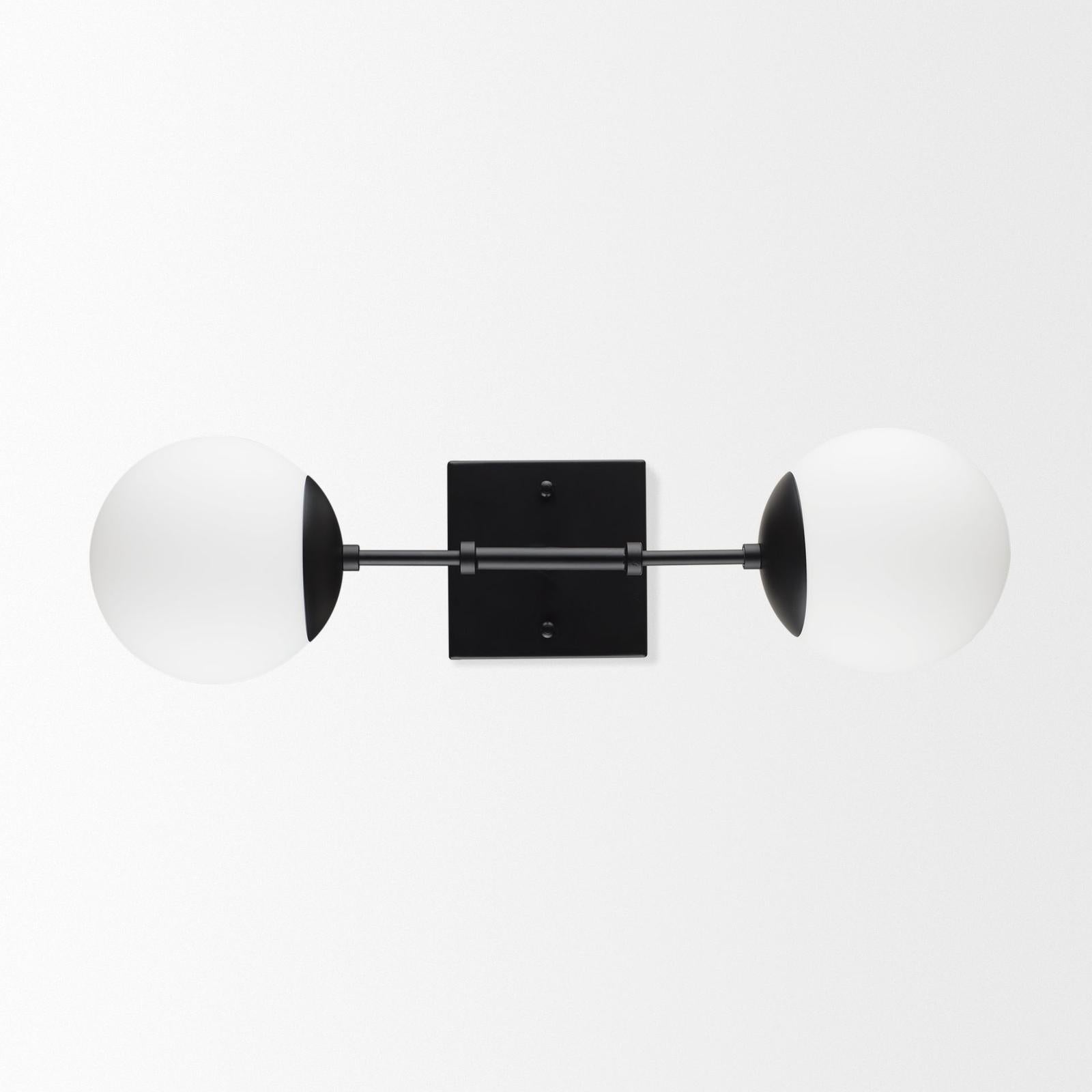 Mercana Edie Metal w/ Frosted Glass Globes 2-Light Wall Sconce Clearance