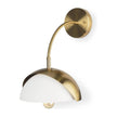 Mercana Cybill Brushed Brass w/ White Metal Shade 1-Light Wall Sconce Clearance