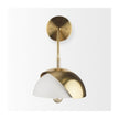 Mercana Cybill Brushed Brass w/ White Metal Shade 1-Light Wall Sconce Clearance