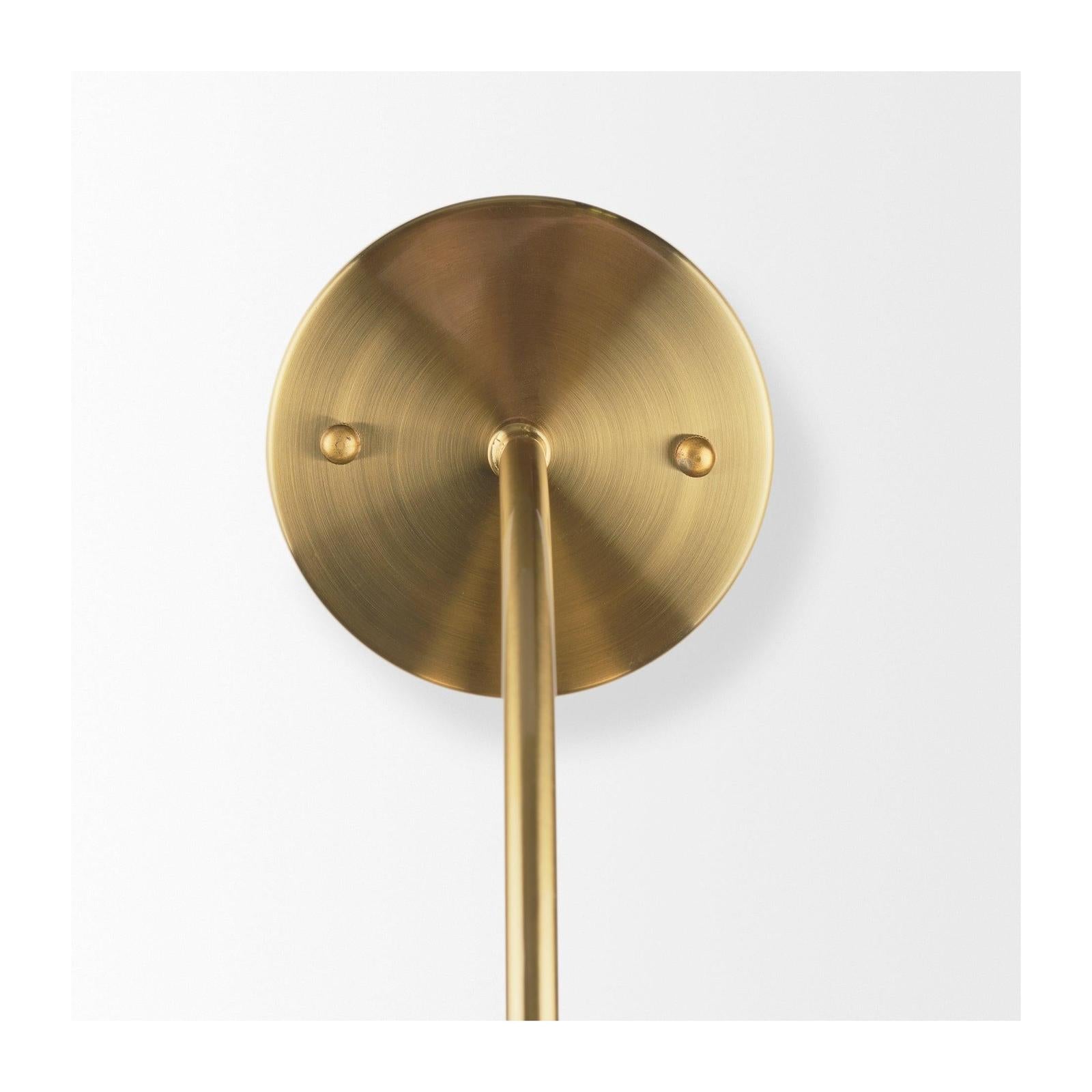 Mercana Cybill Brushed Brass w/ White Metal Shade 1-Light Wall Sconce Clearance