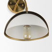 Mercana Cybill Brushed Brass w/ White Metal Shade 1-Light Wall Sconce Clearance