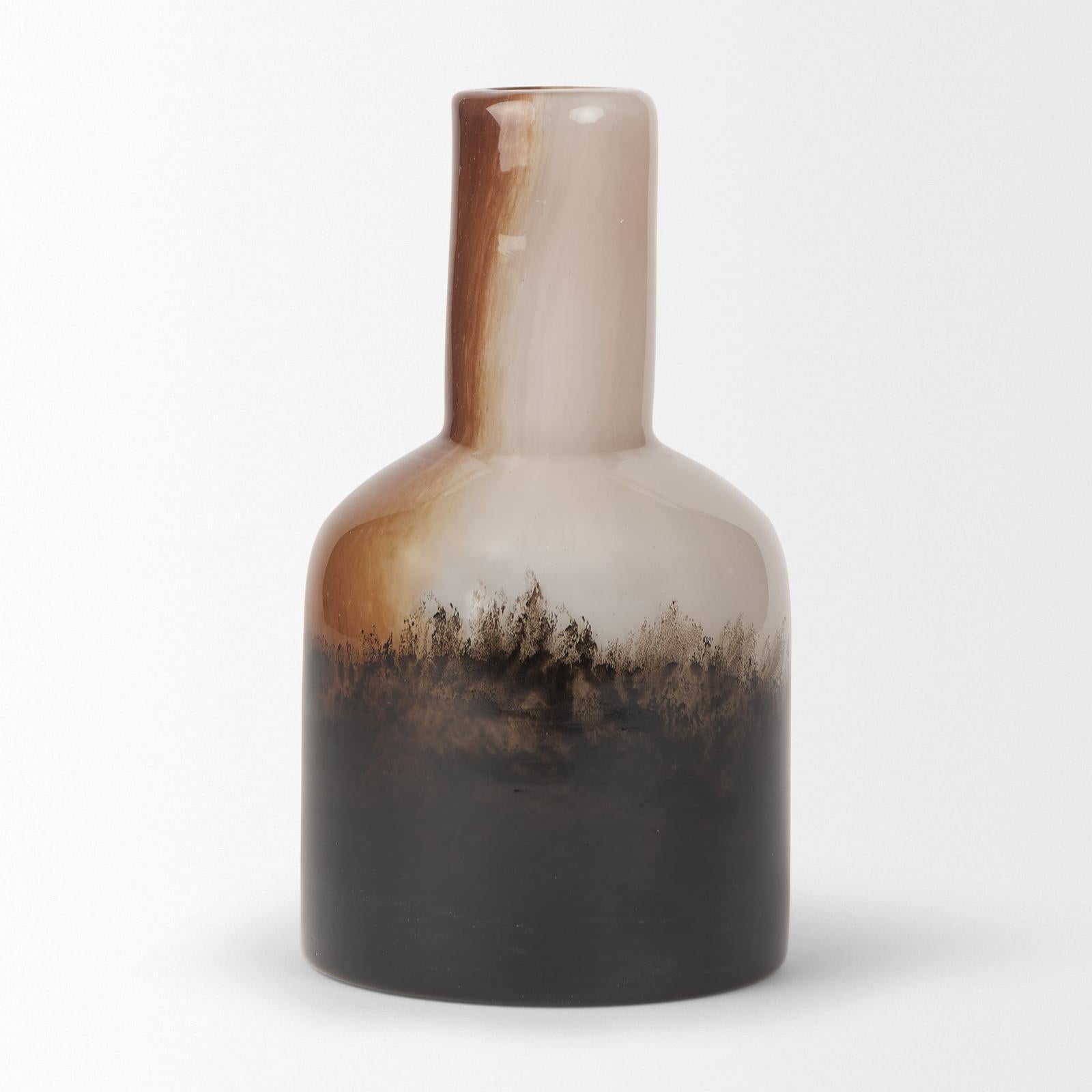 Mercana Marans Amber Multi-Color Glass Vase