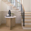 Mercana Enzo Fluted Wood Base Foyer Accent Table