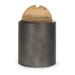 Mercana Eclipse Drum Base w/ Brown Wood Top End/Side Table