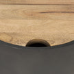 Mercana Eclipse Drum Base w/ Brown Wood Top End/Side Table