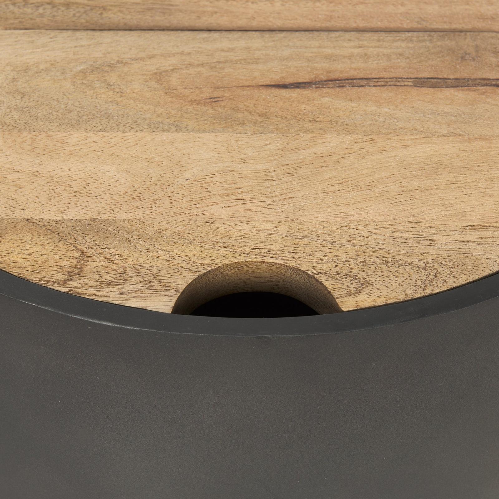 Mercana Eclipse Drum Base w/ Brown Wood Top End/Side Table