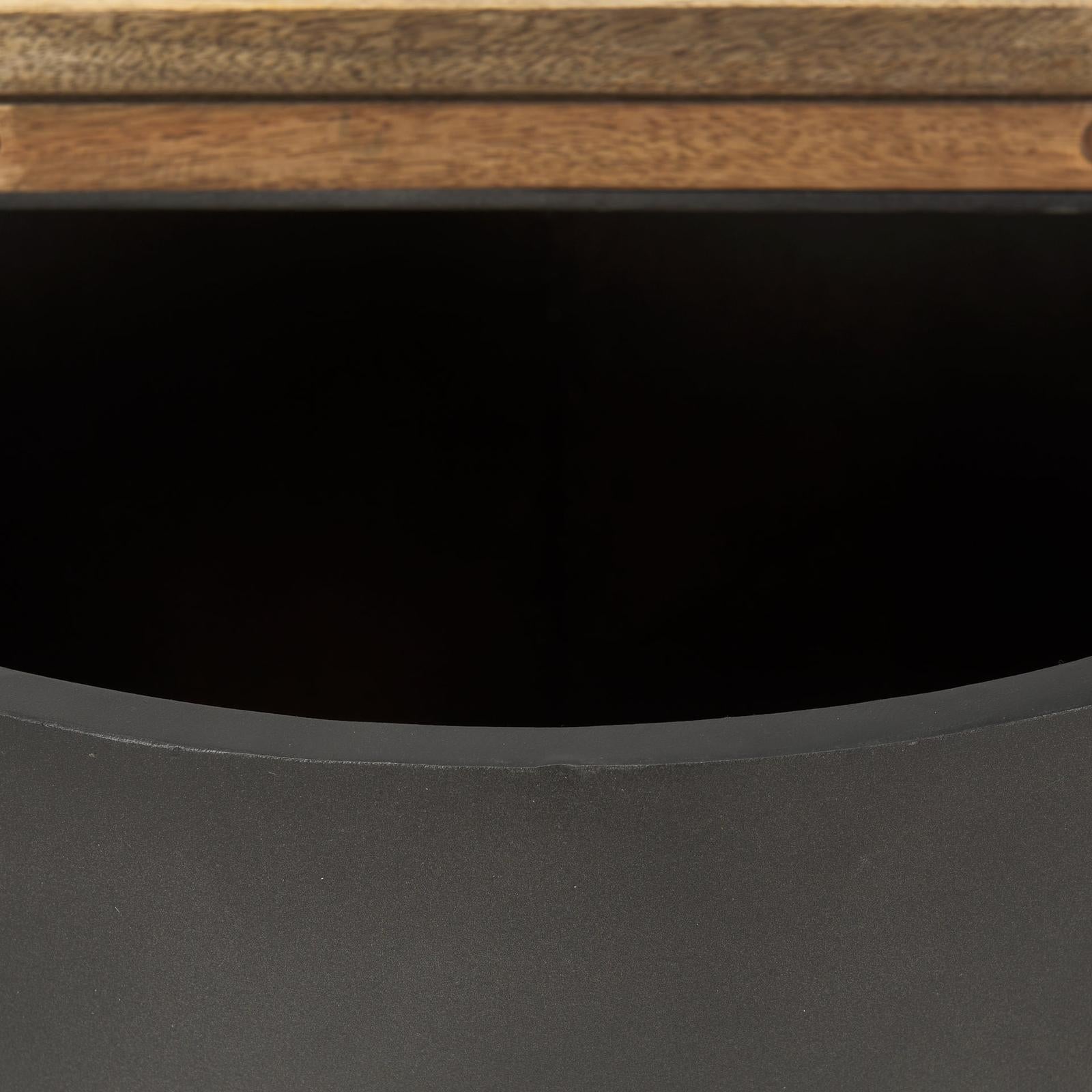 Mercana Eclipse Drum Base w/ Brown Wood Top End/Side Table
