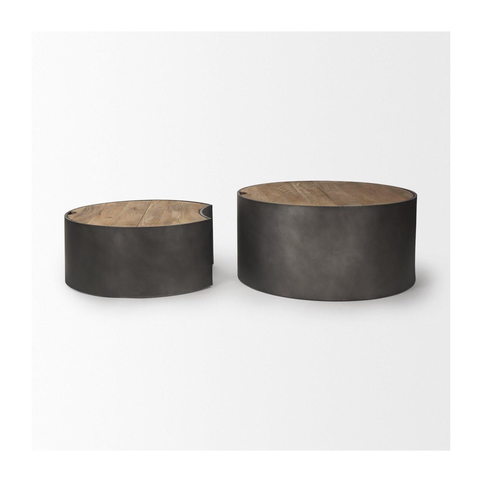Mercana Eclipse Wood Top Nested Coffee Table