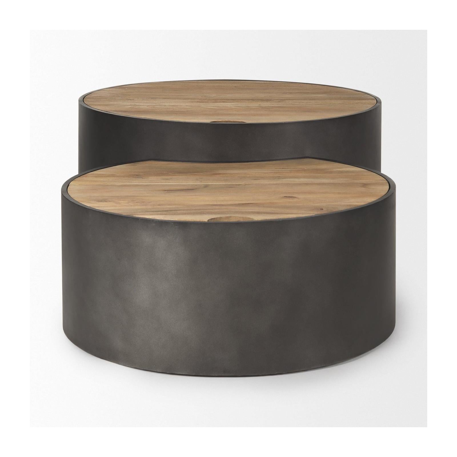 Mercana Eclipse Wood Top Nested Coffee Table