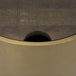 Mercana Eclipse Drum Base w/ Brown Wood Top End/Side Table