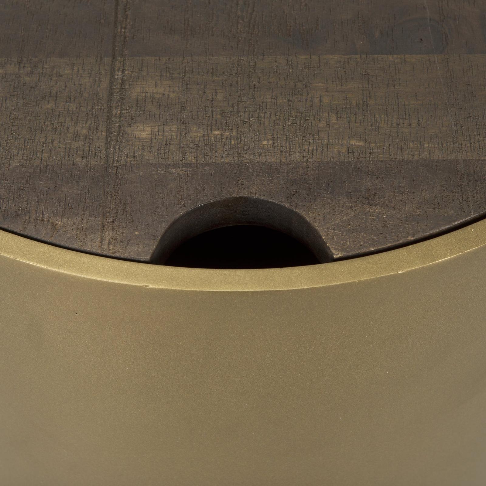 Mercana Eclipse Drum Base w/ Brown Wood Top End/Side Table