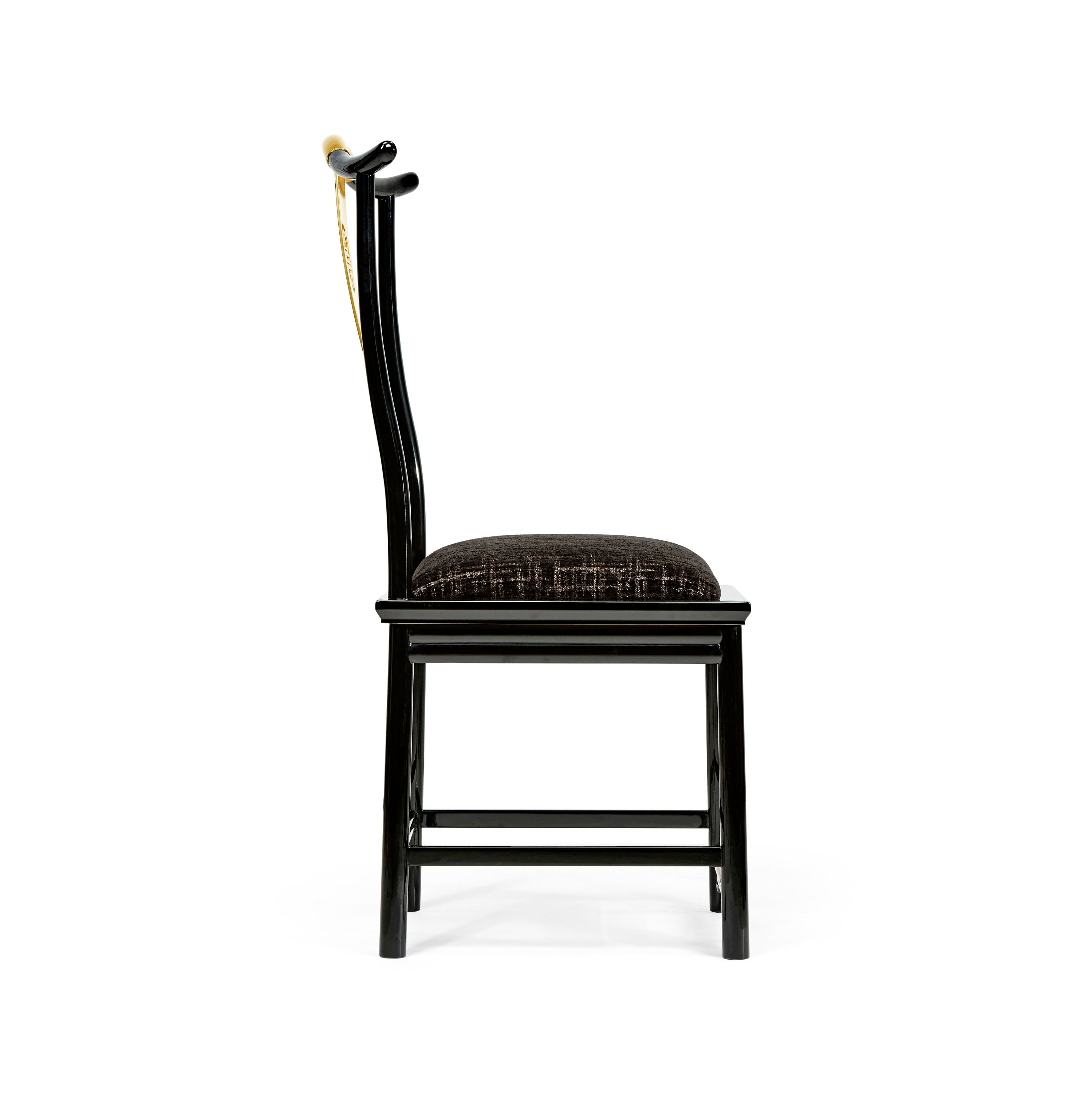 Jonathan Charles Fusion Black Gloss Dining Side Chair ( 500250-SC-LBG-F048 )