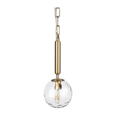 Mercana Britton Gold Metal w/ Clear Glass Globe 1-Light Pendant Light