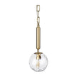 Mercana Britton Gold Metal w/ Clear Glass Globe 1-Light Pendant Light
