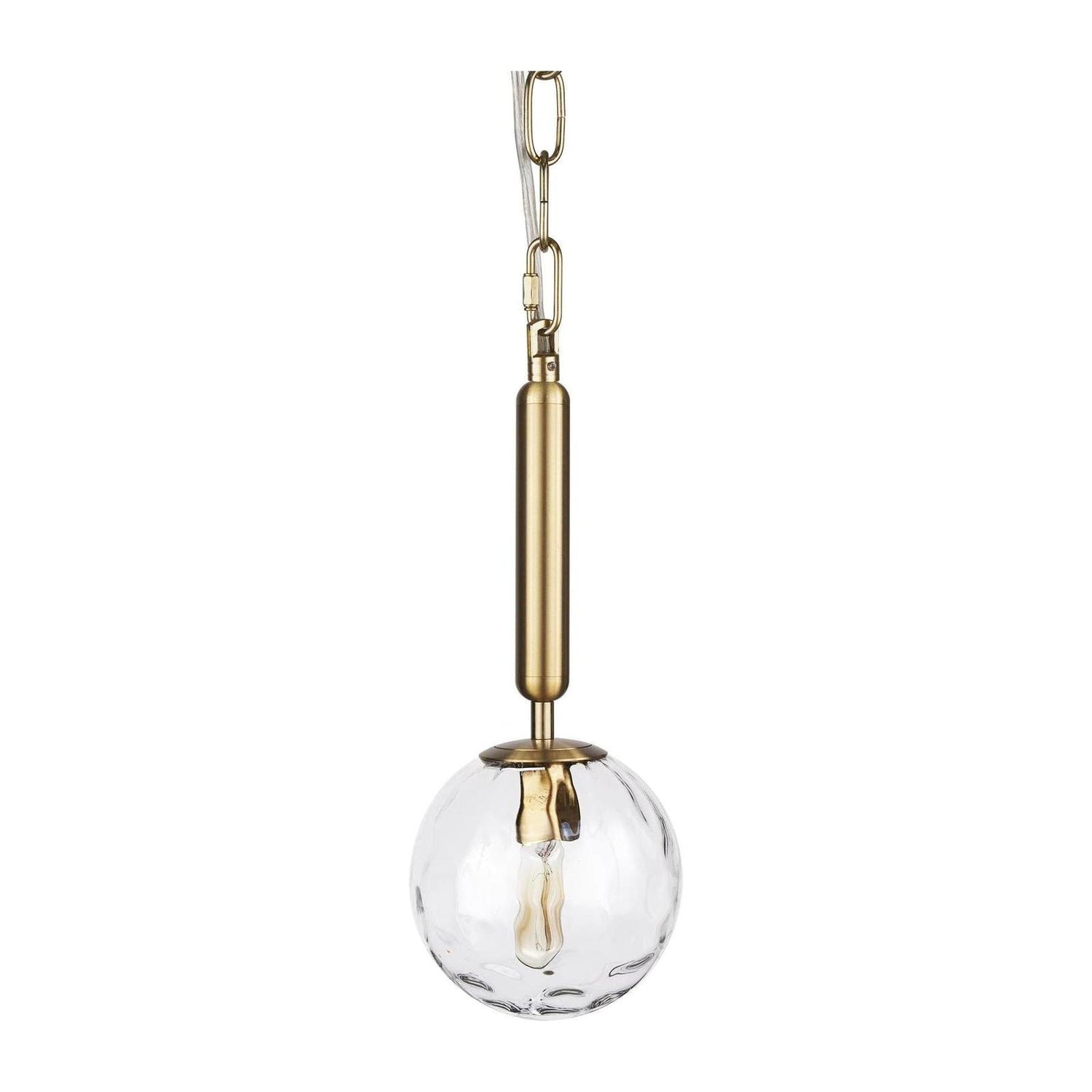 Mercana Britton Gold Metal w/ Clear Glass Globe 1-Light Pendant Light