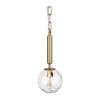 Mercana Britton Gold Metal w/ Clear Glass Globe 1-Light Pendant Light
