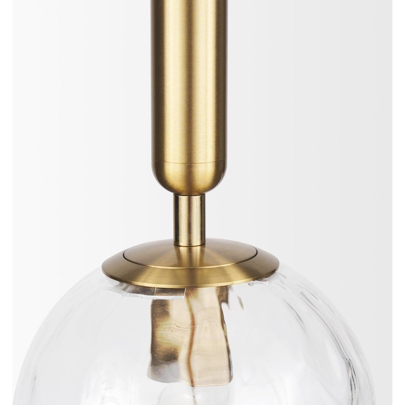 Mercana Britton Gold Metal w/ Clear Glass Globe 1-Light Pendant Light