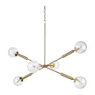 Mercana Britton Gold Metal w/ Clear Glass Globes 6-Light Chandelier