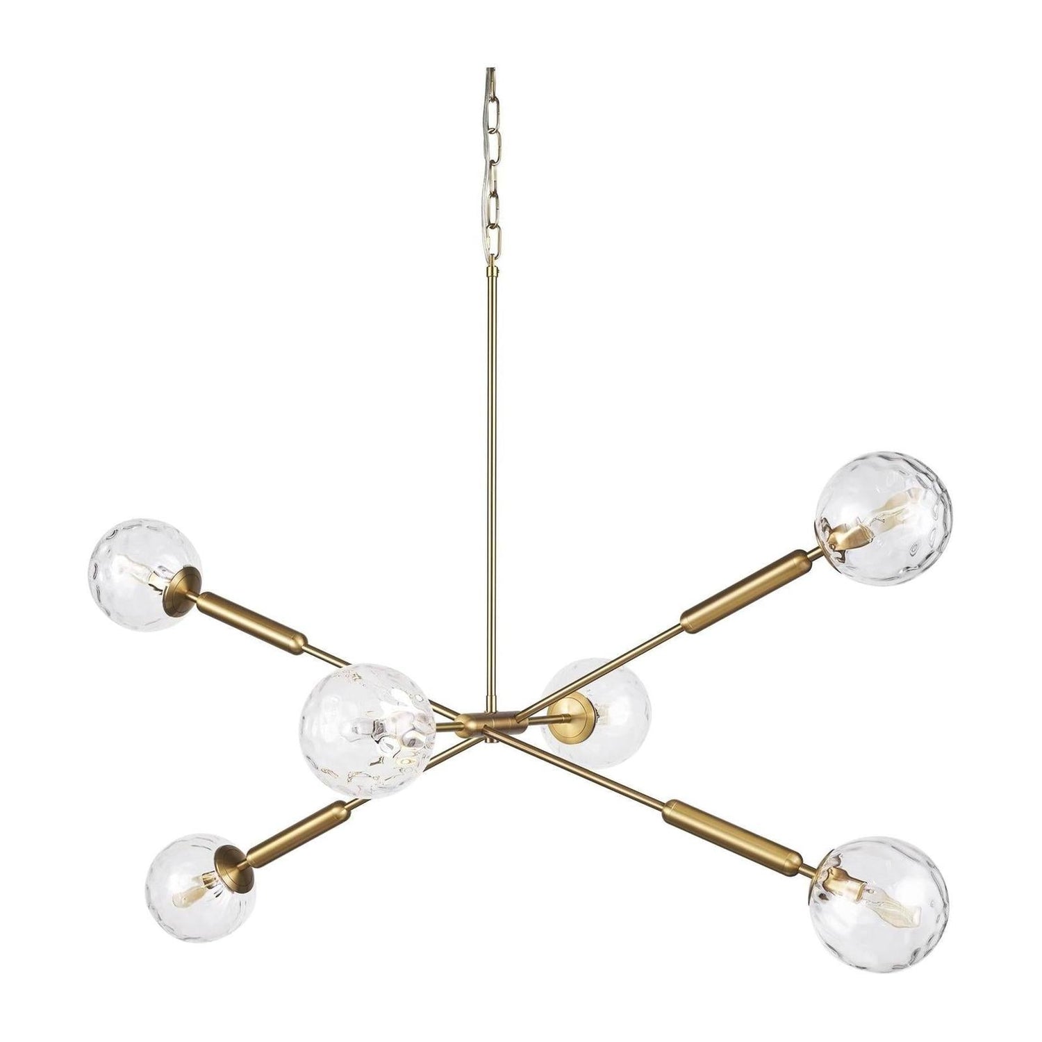 Mercana Britton Gold Metal w/ Clear Glass Globes 6-Light Chandelier