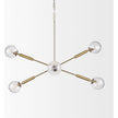 Mercana Britton Gold Metal w/ Clear Glass Globes 6-Light Chandelier