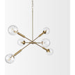Mercana Britton Gold Metal w/ Clear Glass Globes 6-Light Chandelier