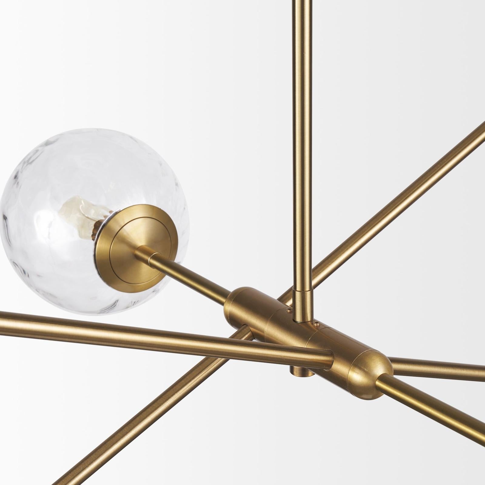 Mercana Britton Gold Metal w/ Clear Glass Globes 6-Light Chandelier