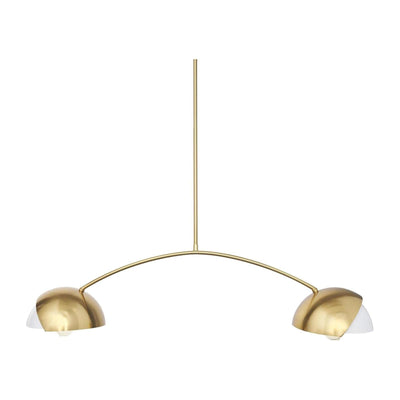 Mercana Cybill Brushed Brass w/ White Metal Shades 2-Light Chandelier Clearance