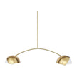Mercana Cybill Brushed Brass w/ White Metal Shades 2-Light Chandelier