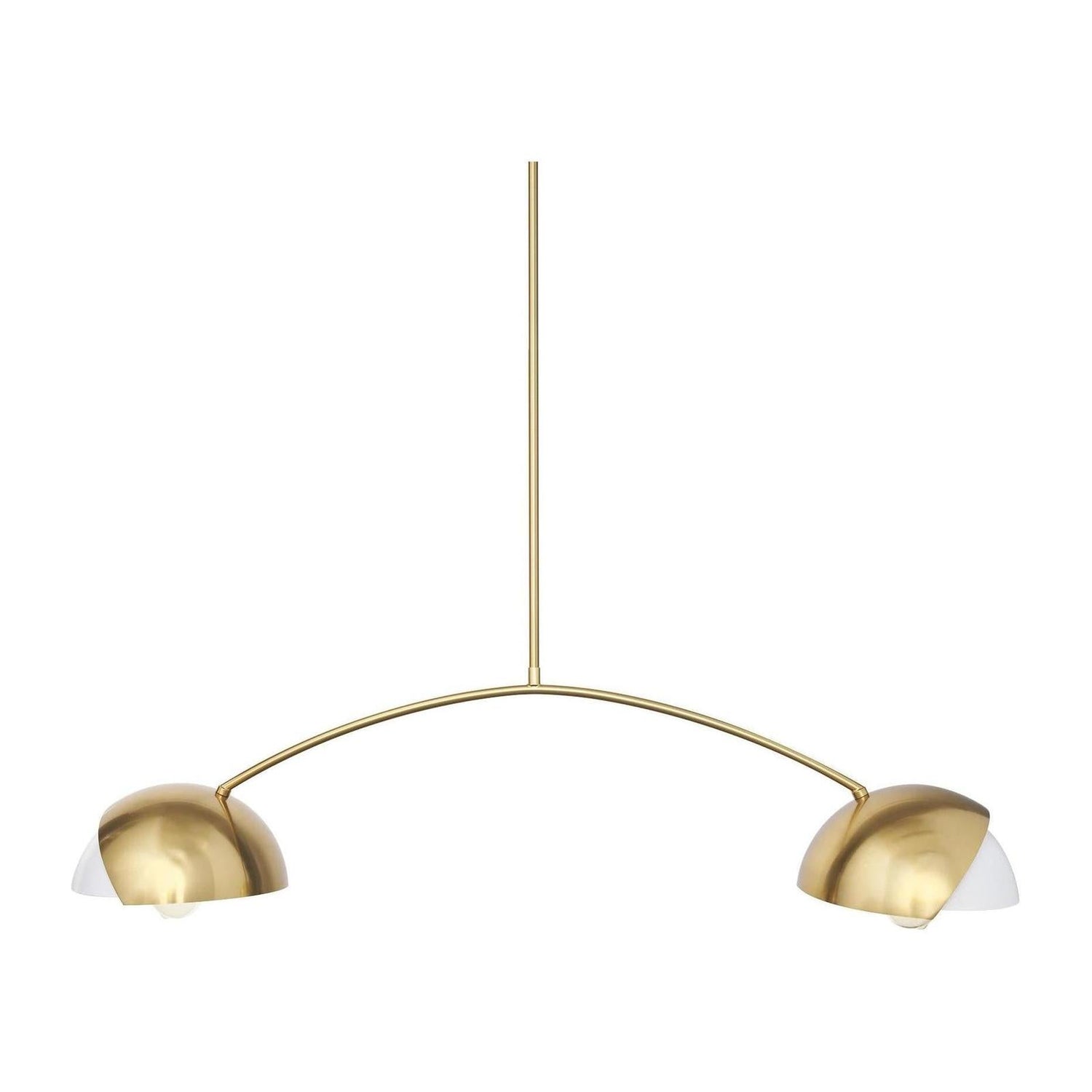 Mercana Cybill Brushed Brass w/ White Metal Shades 2-Light Chandelier