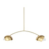 Mercana Cybill Brushed Brass w/ White Metal Shades 2-Light Chandelier