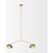 Mercana Cybill Brushed Brass w/ White Metal Shades 2-Light Chandelier