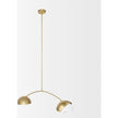 Mercana Cybill Brushed Brass w/ White Metal Shades 2-Light Chandelier