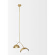 Mercana Cybill Brushed Brass w/ White Metal Shades 2-Light Chandelier